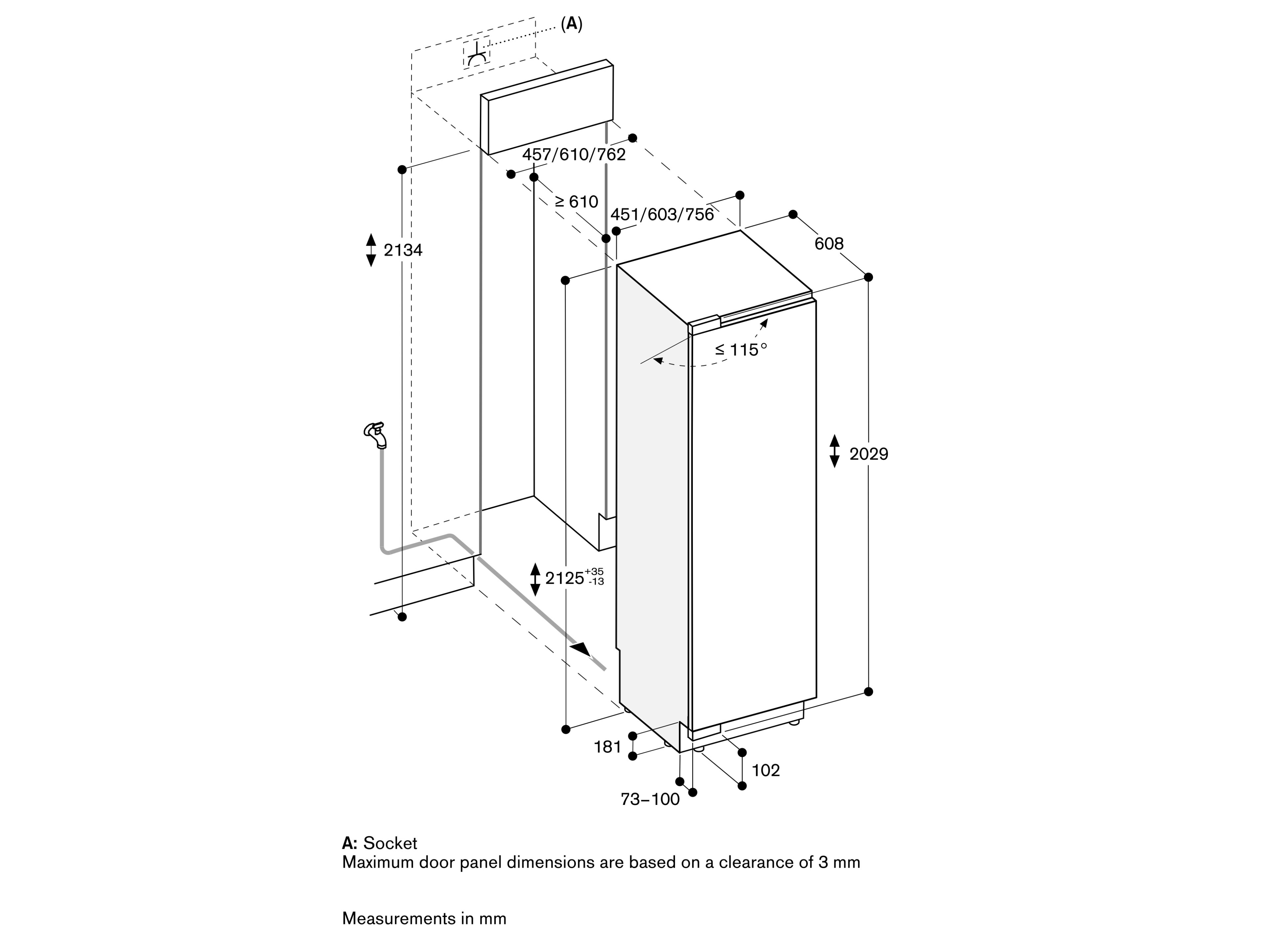Встраиваемый вертикальный морозильник no frost GAGGENAU серия 400 ARCH-00082950 - Вид №4