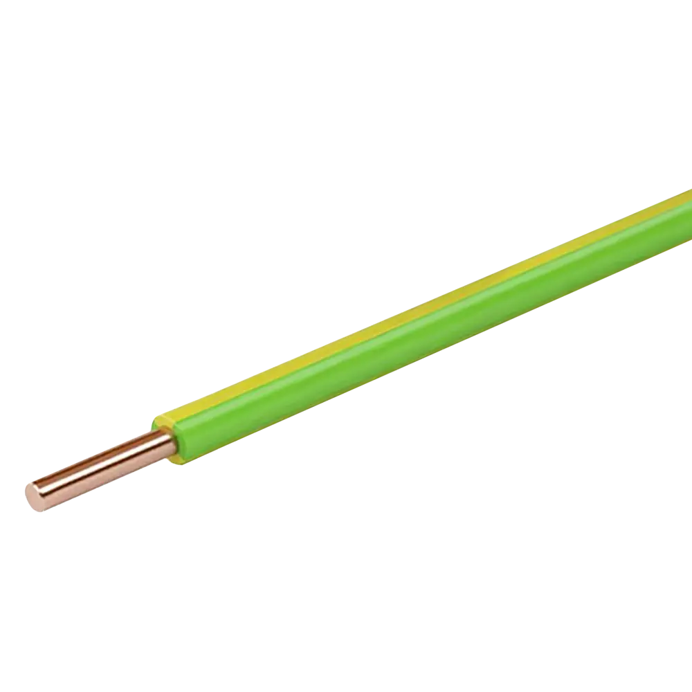 Провод Electraline ПУВ 1x4 мм на отрез ГОСТ цвет зелено-желтый STLM-2007919