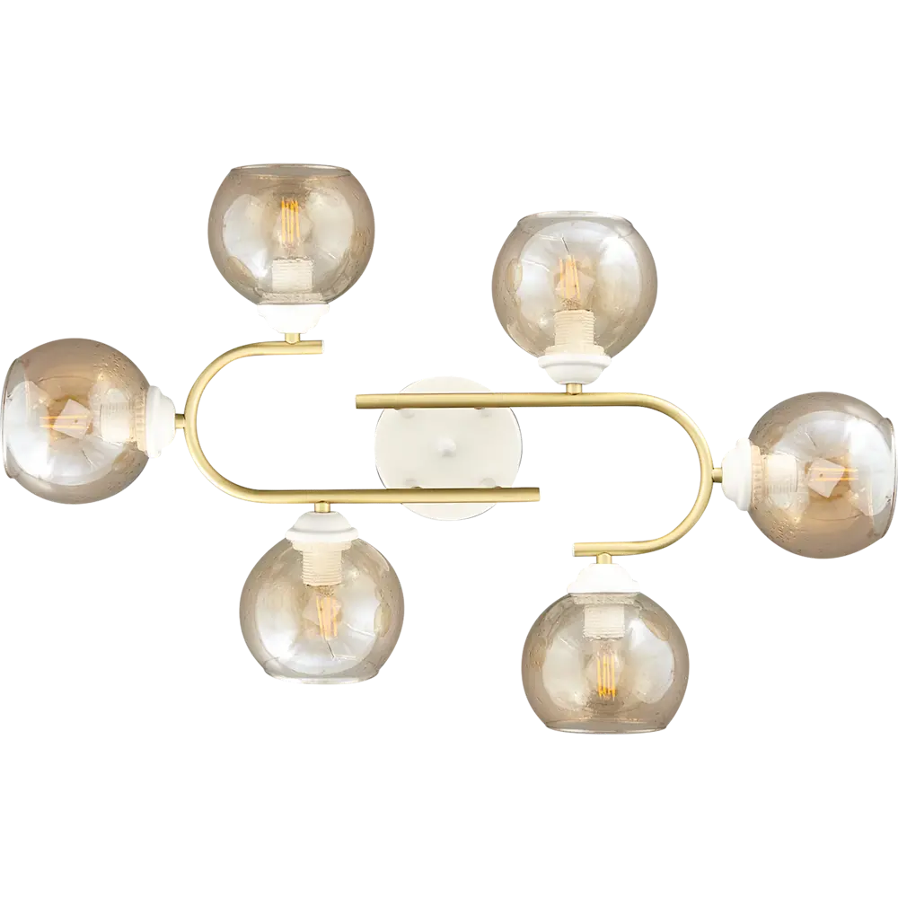 Люстра потолочная Jlight Jerome 3153/6C 6 ламп E27 60W цвет белый и матовое золото 85233265 STLM-2057529  - Вид №1