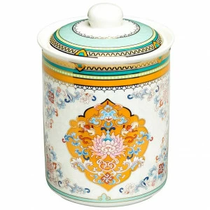 Банка для хранения с крышкой с желтым рисунком 800 мл GARDA DECOR  034448 Желтый;разноцветный