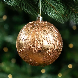 Елочный шар KREAFORTA с блестками оранжевый/медный ø10 см 89420654