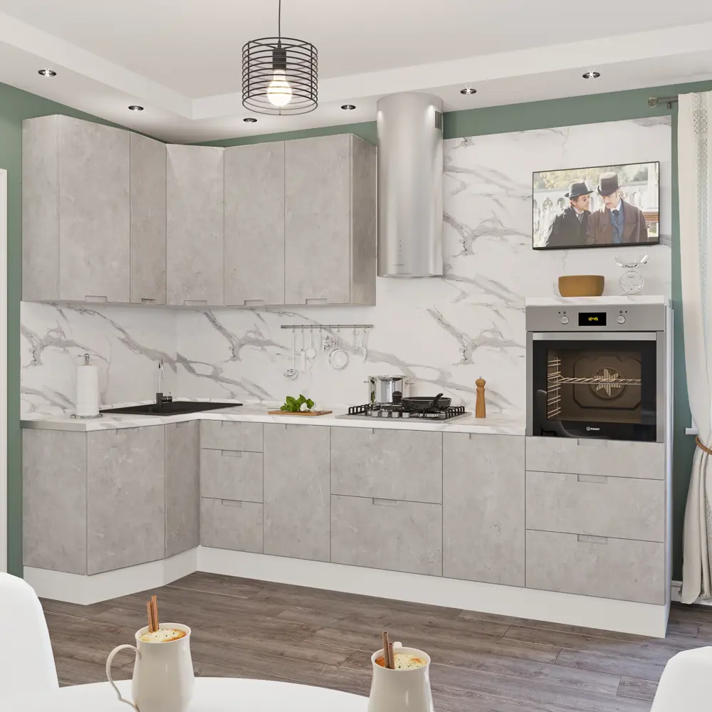 Фальшпанель для кухонного шкафа Берлин 37x76.8 см Delinia ID МДФ цвет серый STLM-2039452 - Вид №12