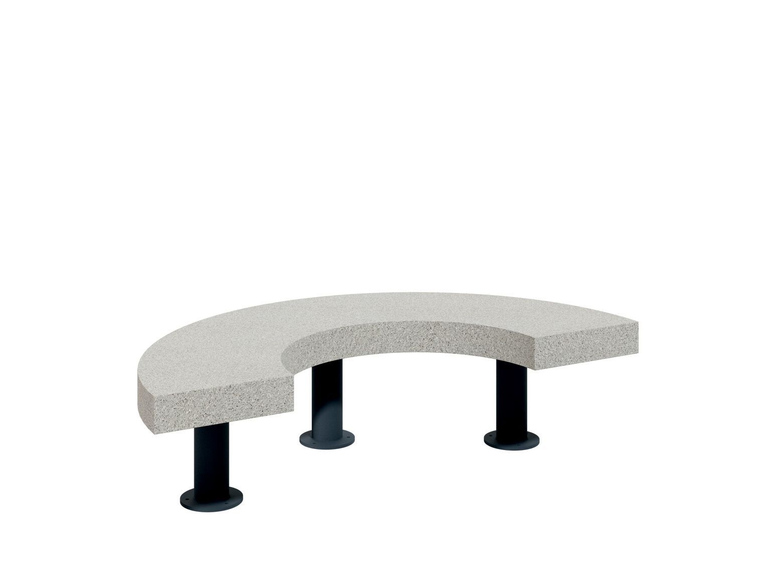 Изогнутая бетонная скамья без спинки amop основы ARCH-00146588