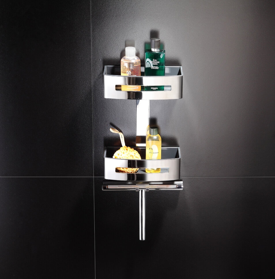 75762 Душевая полка подвесная с крючком для водосгона цвет хром LANGBERGER Accessories - Вид №2