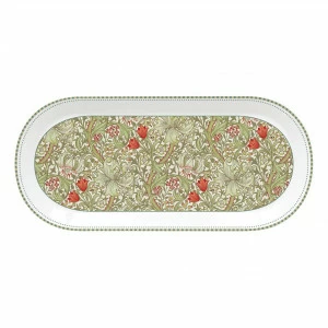 Блюдо фарфоровое овальное зеленое "Уильям Моррис" EASY LIFE УИЛЬЯМ МОРРИС 00-3947007 Бежевый;зеленый