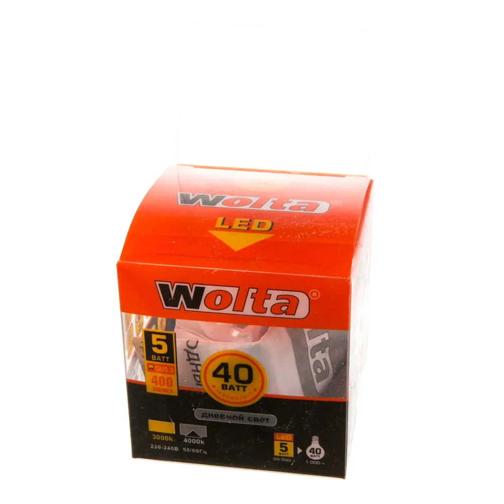 Лампа светодиодная Wolta спот GU5.3 5 Вт 400 Лм свет дневной STLM-2130405 - Вид №1