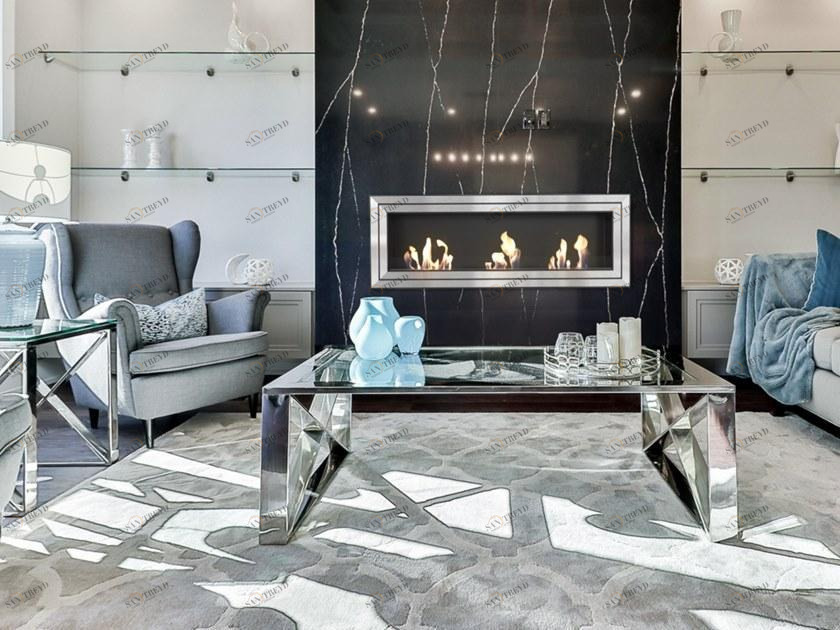 Kratki Встроенный камин из стали и биоэтанольного стекла на стене sun-id-1379934