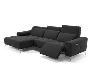 Тканевый диван с полуостровом