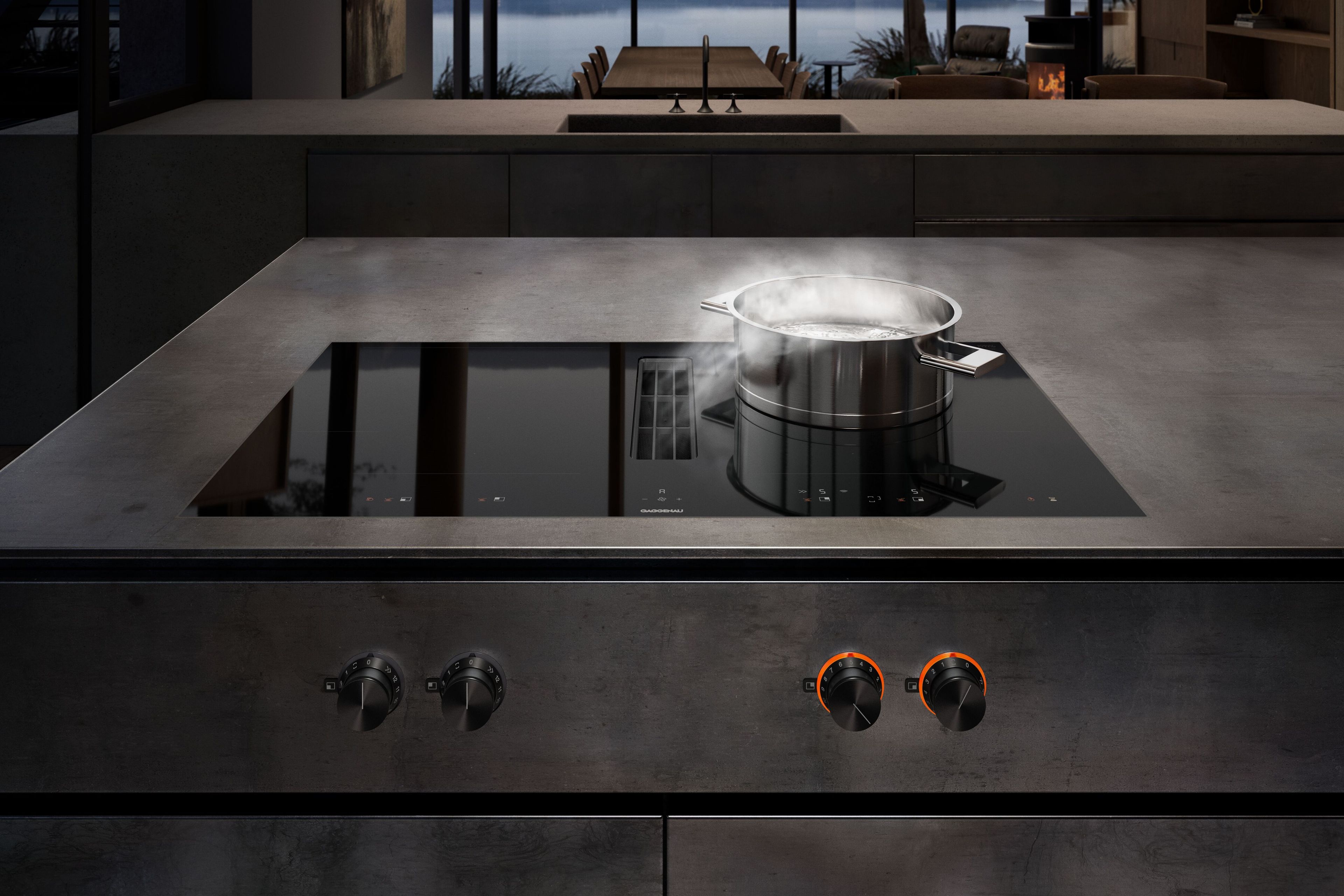 Индукционная плита со встроенной вытяжкой класса А GAGGENAU серия 400 ARCH-00034406 - Вид №4