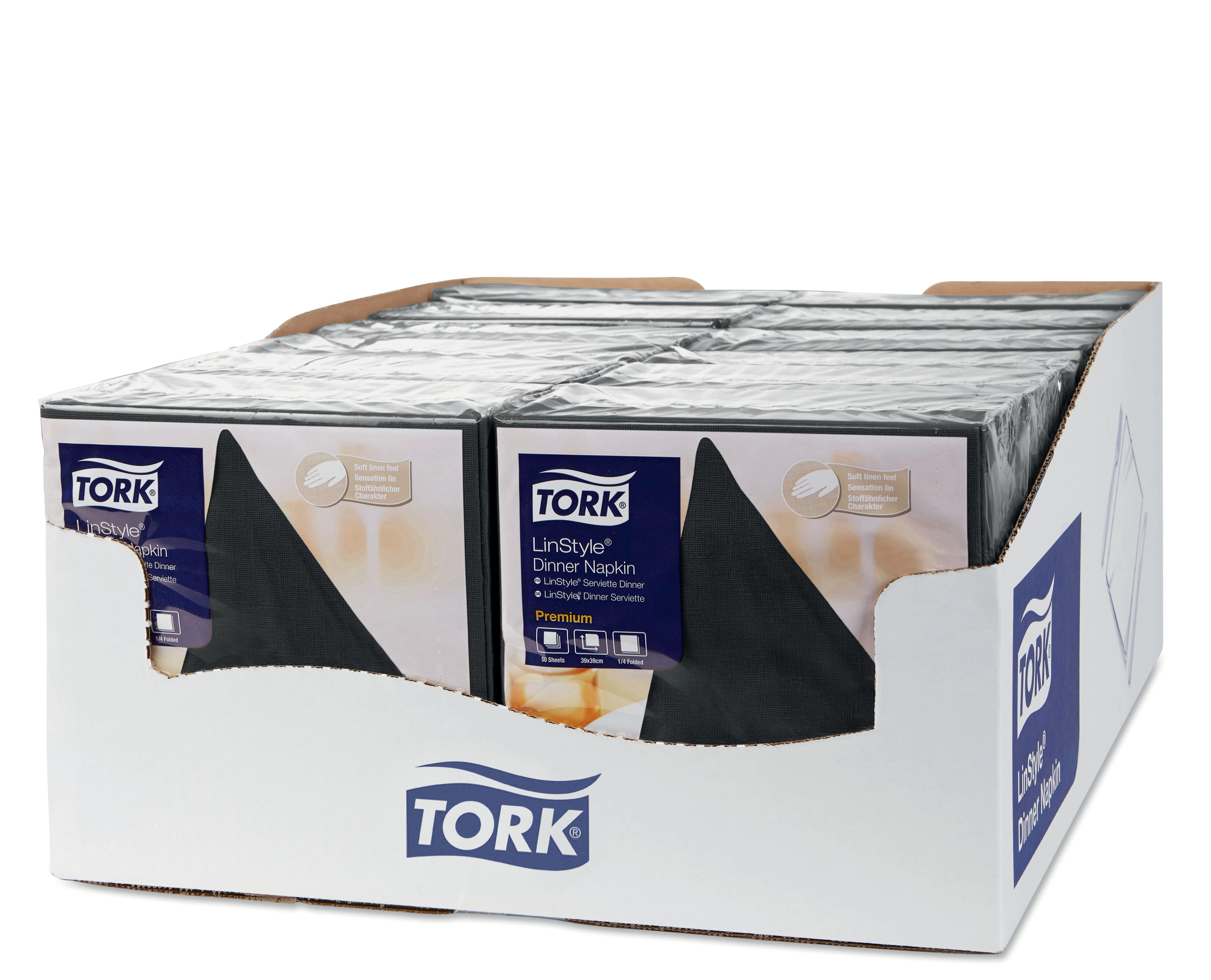 47872638 Черная обеденная салфетка Linstyle® Premium Black Tork  - Вид №2