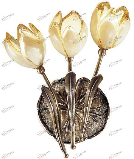 Possoni Illuminazione Настенный светильник из полированной атласной латуни с очками Tulipani 319/a3 
