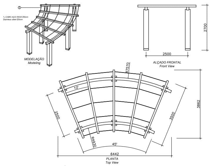Изогнутый бетонный навес amop основы ARCH-00110569 - Вид №3