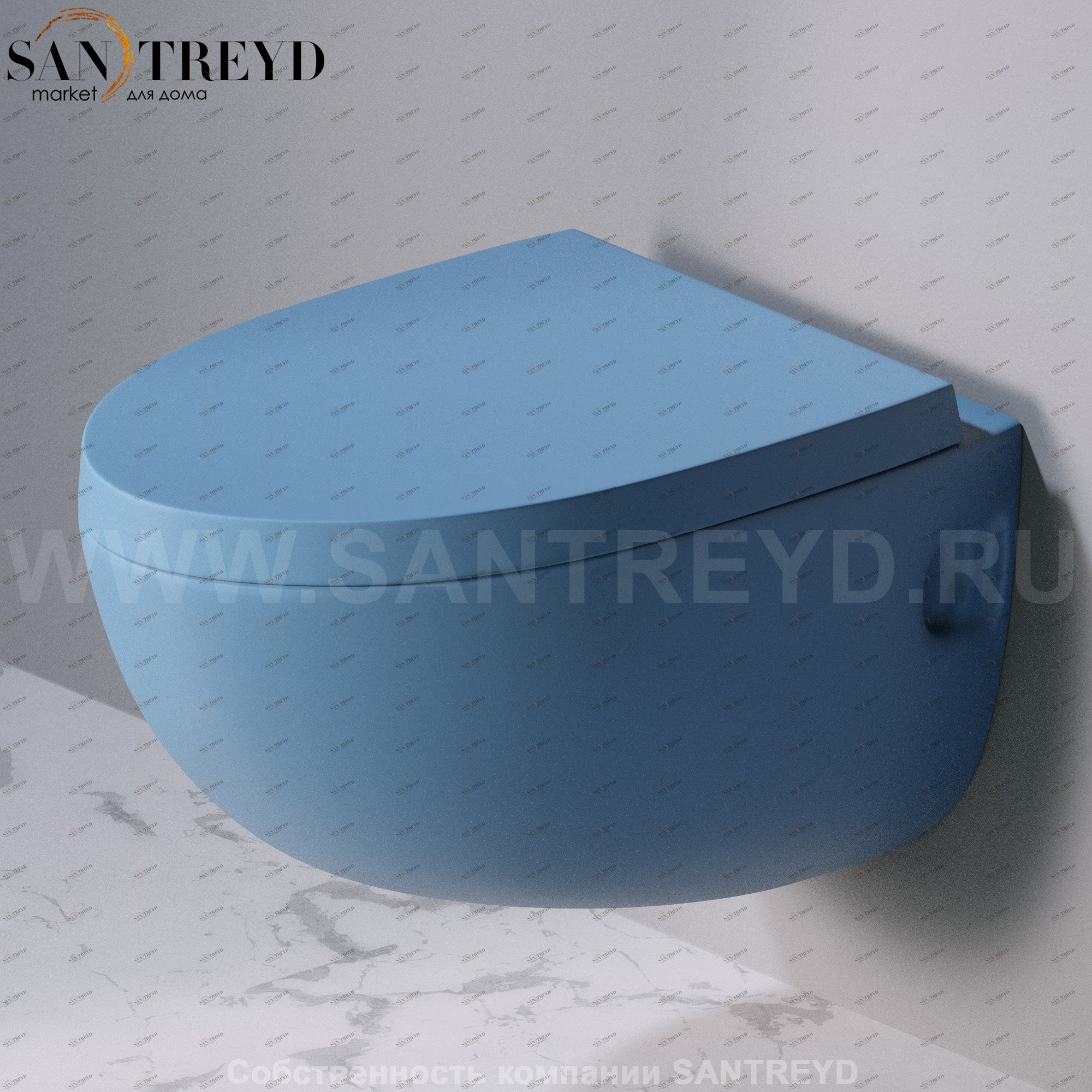 S511141 Подвесной унитаз настенный Голубой A. e T. Italia OVAL Италия AeT ITALIA