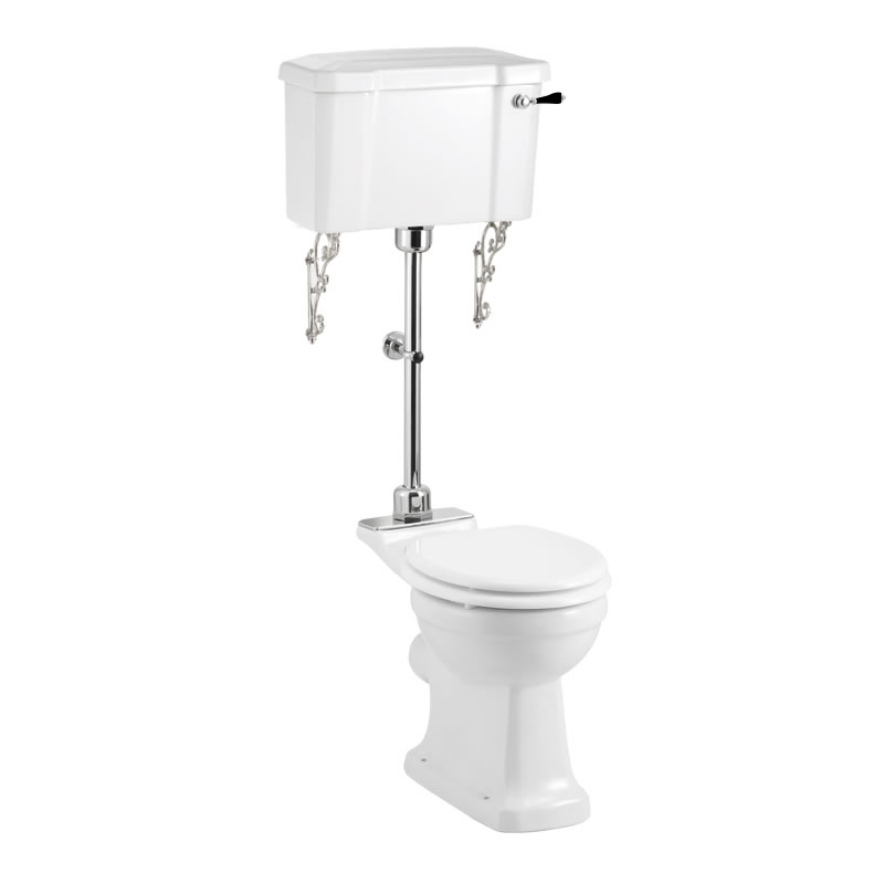 Burlington Унитаз Regal среднего уровня с цистерной на 520 рычагов с белым рычагом P12 C1 T33 CHR  - Вид №1