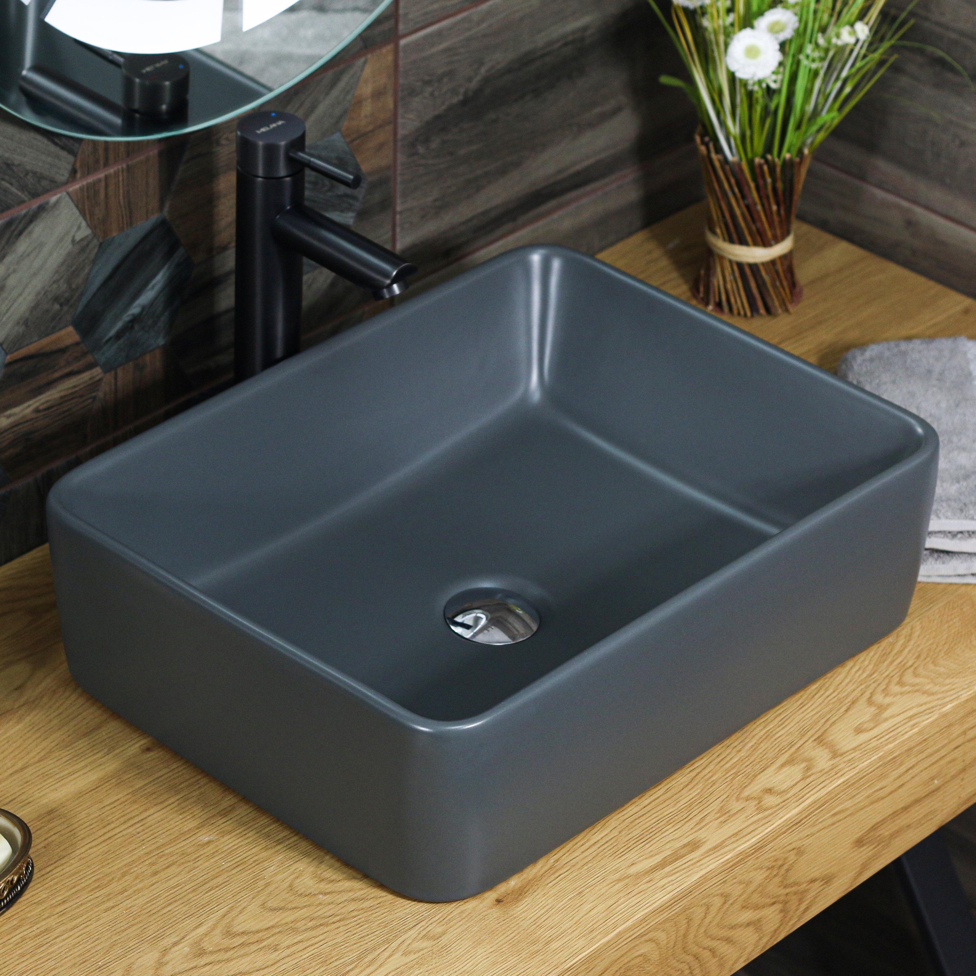 Накладная раковина melana mln-320324mdg матовая темно-серая 320324MDG-805