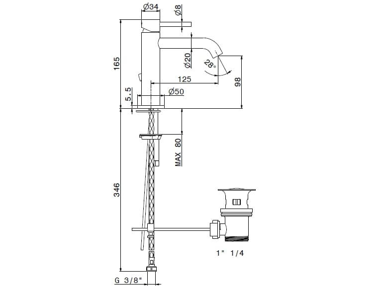 Однорычажный смеситель для раковины Newform X-WAY ARCH-00115199 - Вид №2