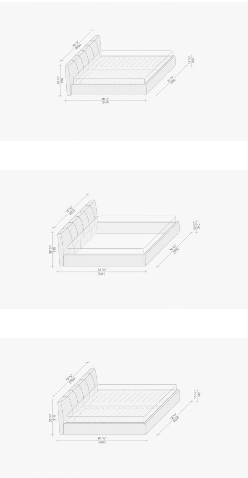 Lema Кровать с обивкой из ткани Warp sun-id-1384919 - Вид №4