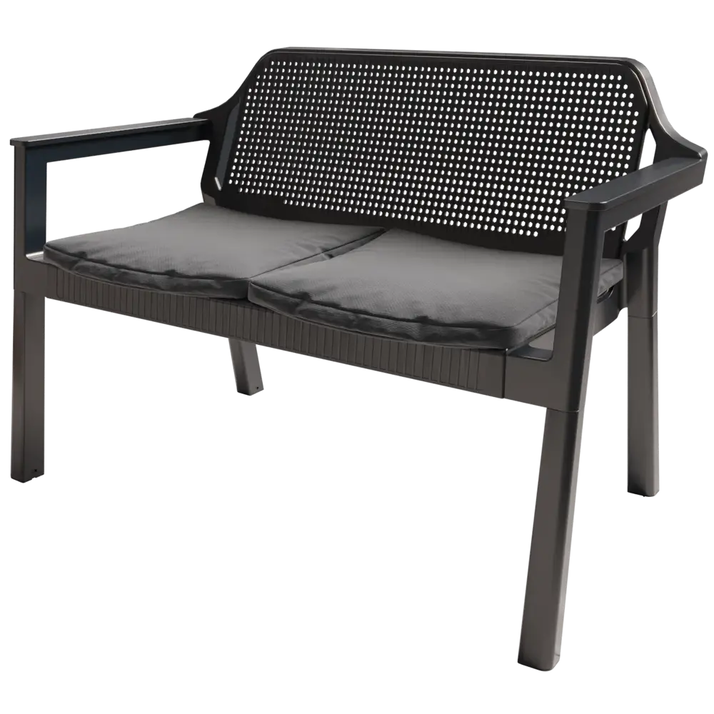 Набор садовой мебели для отдыха Adriano Easy Comfort полипропилен графит диван 2 кресла стол STLM-2074954 - Вид №3