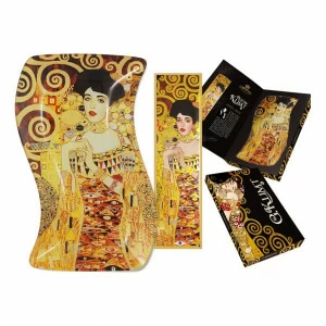 Тарелка стеклянная коричневая фигурная "Адель" (Г.Климт) CARMANI Г.КЛИМТ 00-3946760 Коричневый