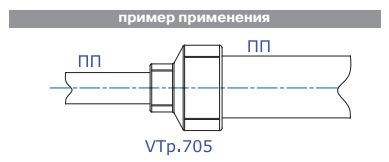 VTp.705.0.040032 Фитинг полипропиленовый – муфта переходная Valtec 40 x 32 мм  - Вид №9