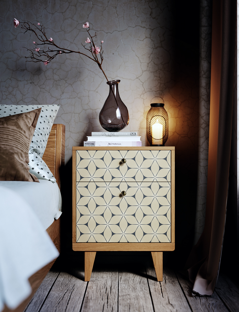 Тумбочка прикроватная дуб Thimon THE IDEA  210283 Бежевый;дуб сонома  - Вид №2