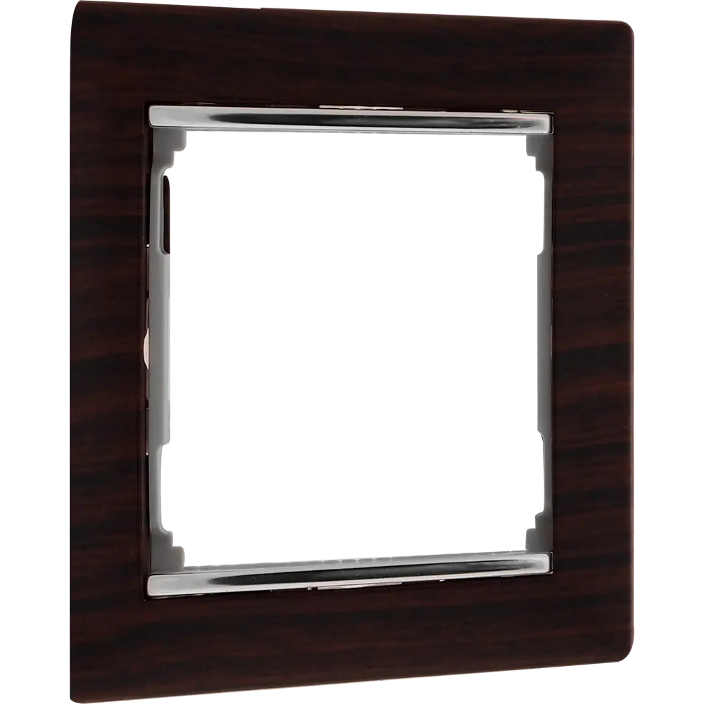 Рамка для розеток и выключателей Legrand Valena 1 пост, цвет тёмное дерево/серебряный штрих STLM-2132365 - Вид №2