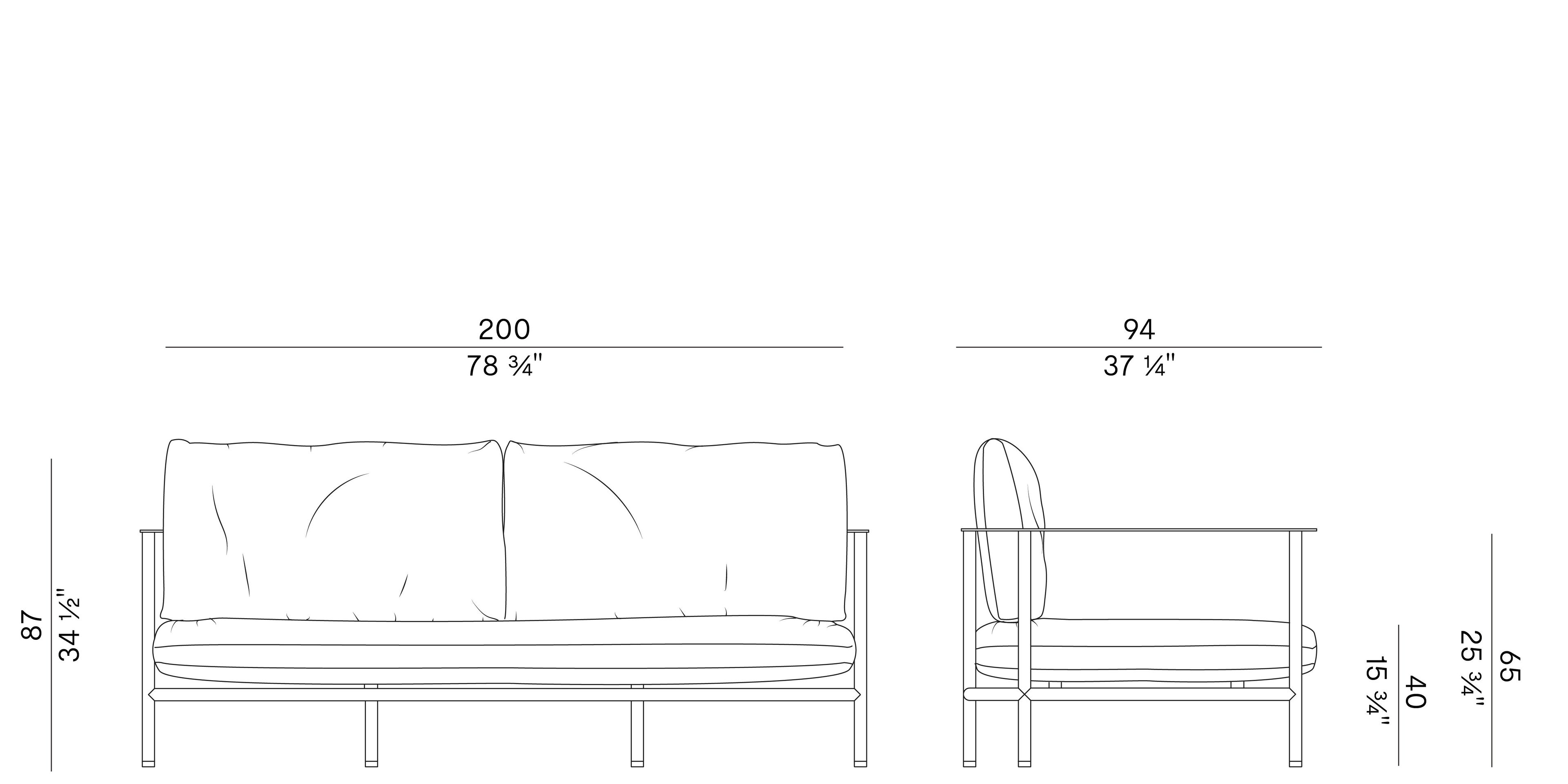 2-местный тканевый садовый диван Potocco Elodie ARCH-00078044 - Вид №2