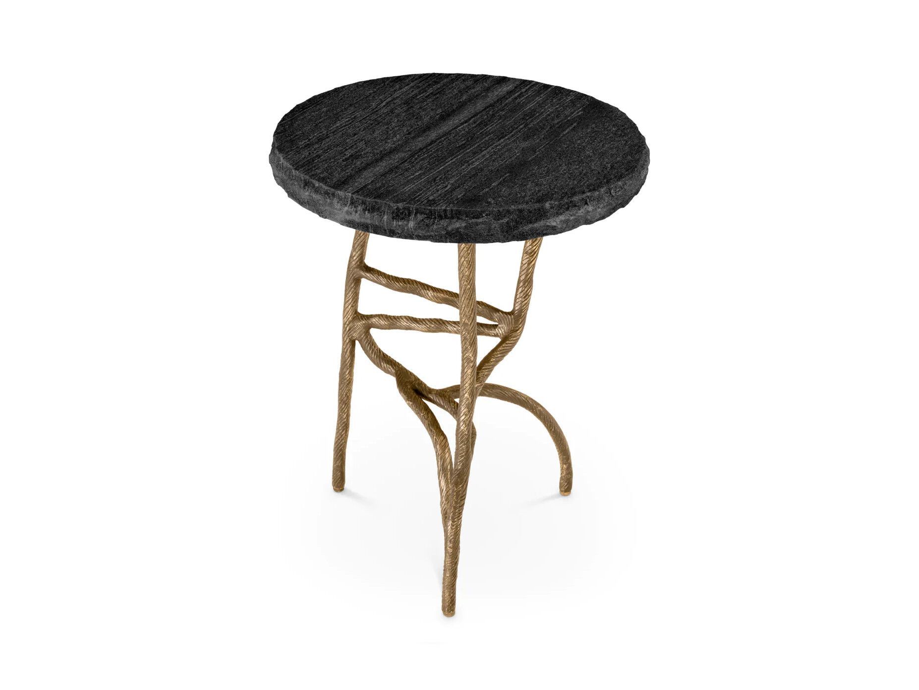 Круглый Мраморный и металлический журнальный столик Eichholtz DREYFUS ARCH-00108142