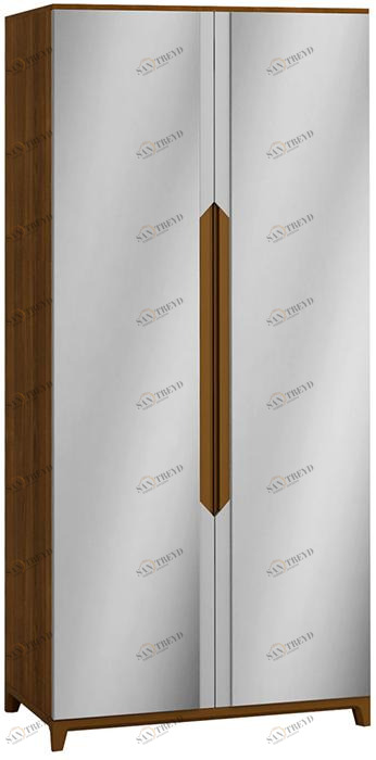 1414 Шкаф двухстворчатый с зеркалами Сканди Грей R-HOME 4009262h_Грей