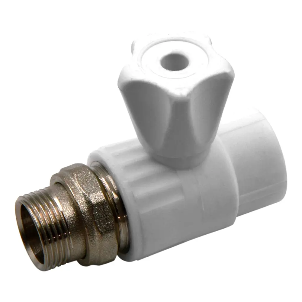 Кран для радиатора прямой Ростерм 1/2"x20 мм полипропилен ручка барашек STLM-2061172 - Вид №1