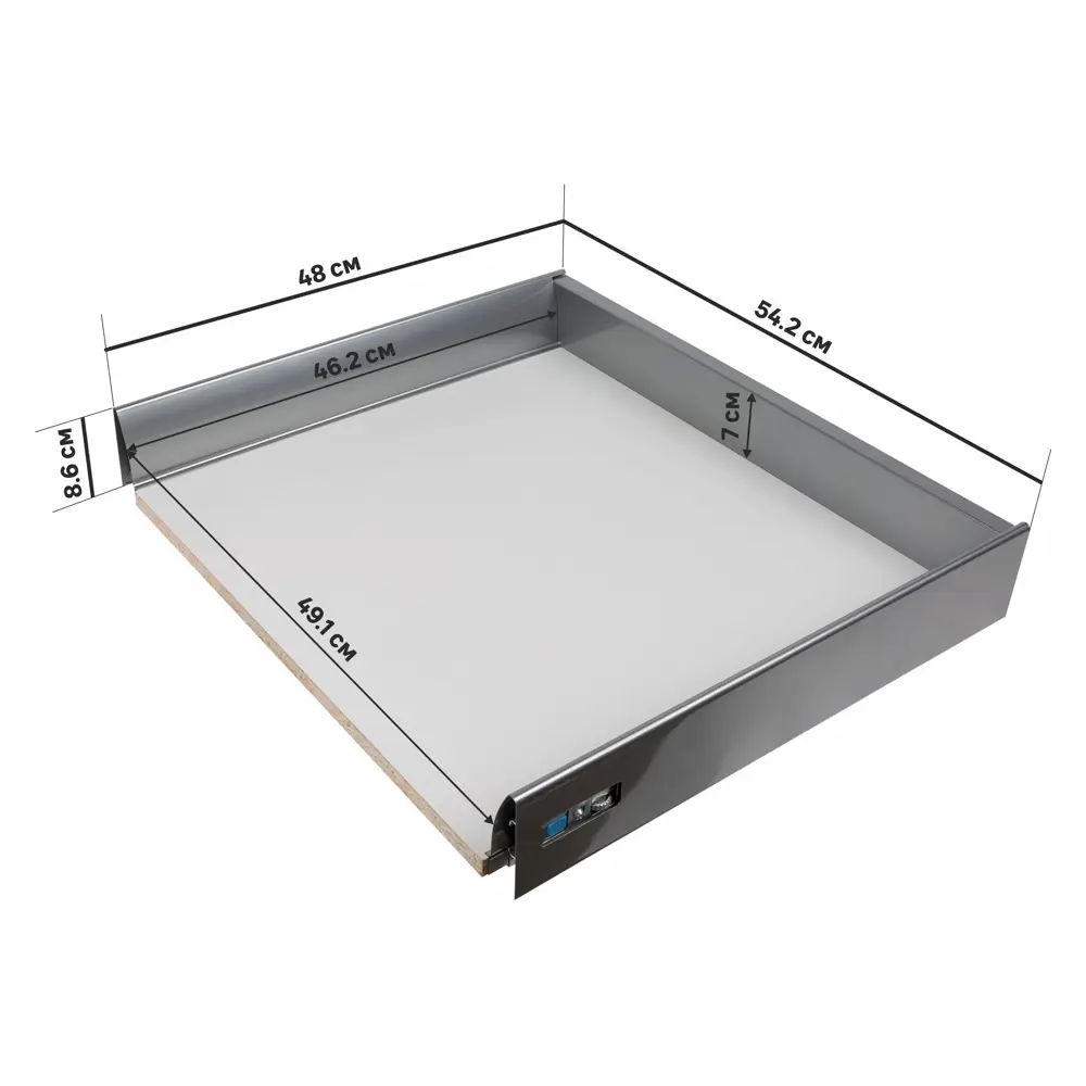 Ящик Delinia низкий с доводчиком 54.2х8.6х48 см, металл, цвет белый STLM-2015463 - Вид №1
