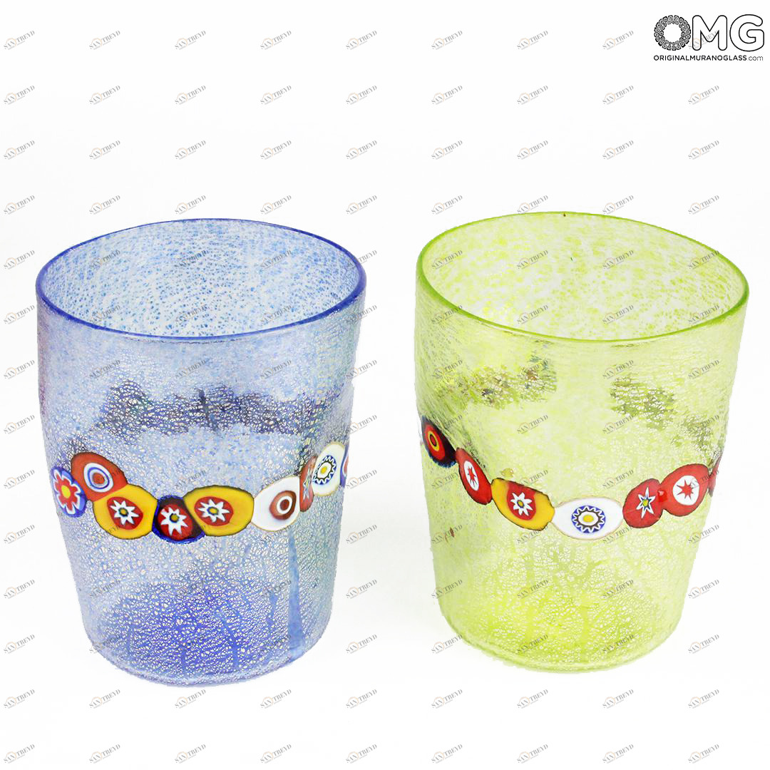 1166 ORIGINALMURANOGLASS Набор из 2 стаканов Гото - Goto di Fornace - муранское стекло OMG 8 см 