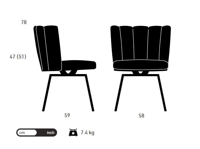 Мягкий стул с крестообразной рамой KFF ARCH-00134321 - Вид №13