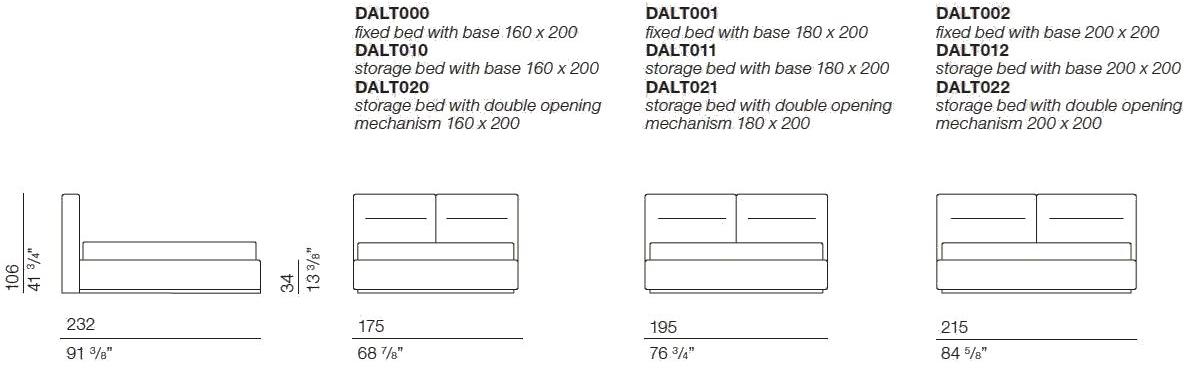 Bodema Двойная кожаная кровать-контейнер Dallas sun-id-1490130 - Вид №3