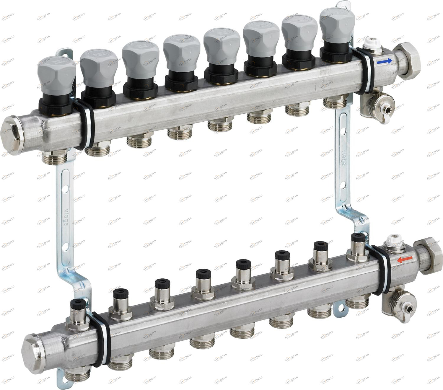 587 833 1) Модель 1006 Трубопроводные системы  Fonterra панельное отопление  Коллекторы  Нержавеющая сталь Santreyd 
