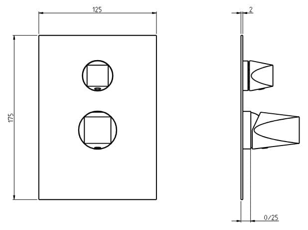 Однорычажный смеситель для душа из нержавеющей стали с переключателем Rubinetterie Frattini Aline ARCH-00005530 - Вид №1