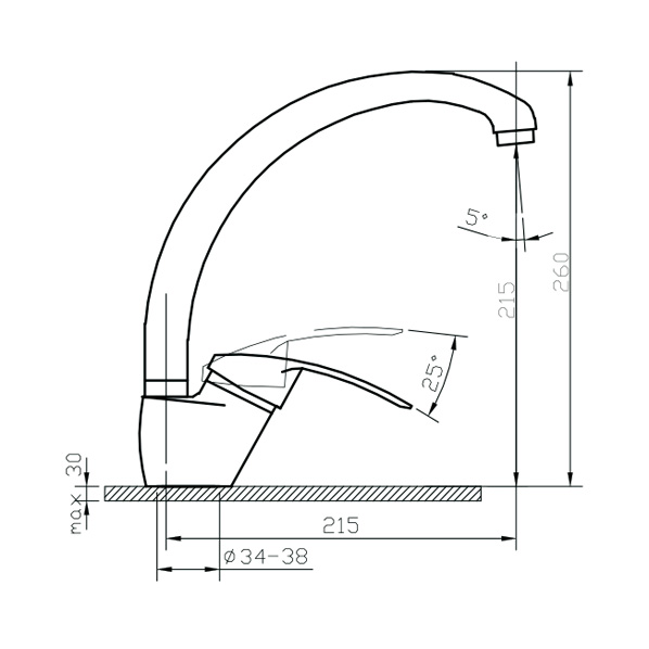 40-03 Olio  Смеситель для кухни  ARGO kran 4003olio - Вид №1