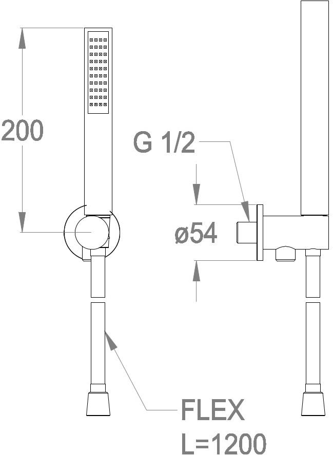 Fir Italia Настенный ручной душ с опорой Cora 35 4304897 - Вид №1
