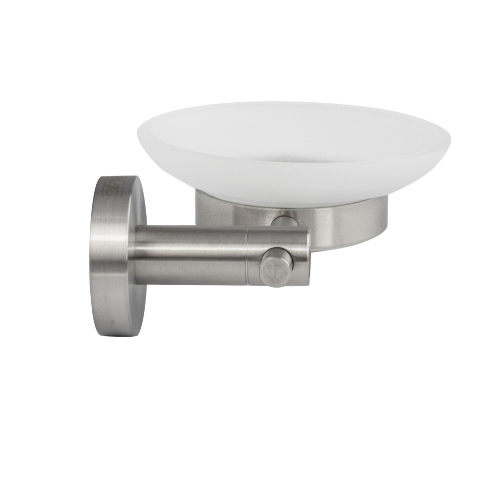 GFmark - Мыльница стеклянная с креплением к стене, из нержавеющей стали, код: 80004  - Вид №5