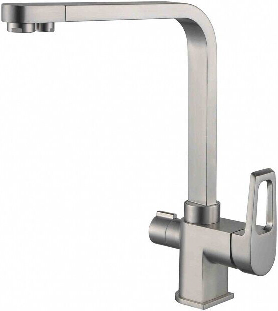 Смеситель ZorG Clean Water ZR 334 YF-NICKEL для кухонной мойки, никель