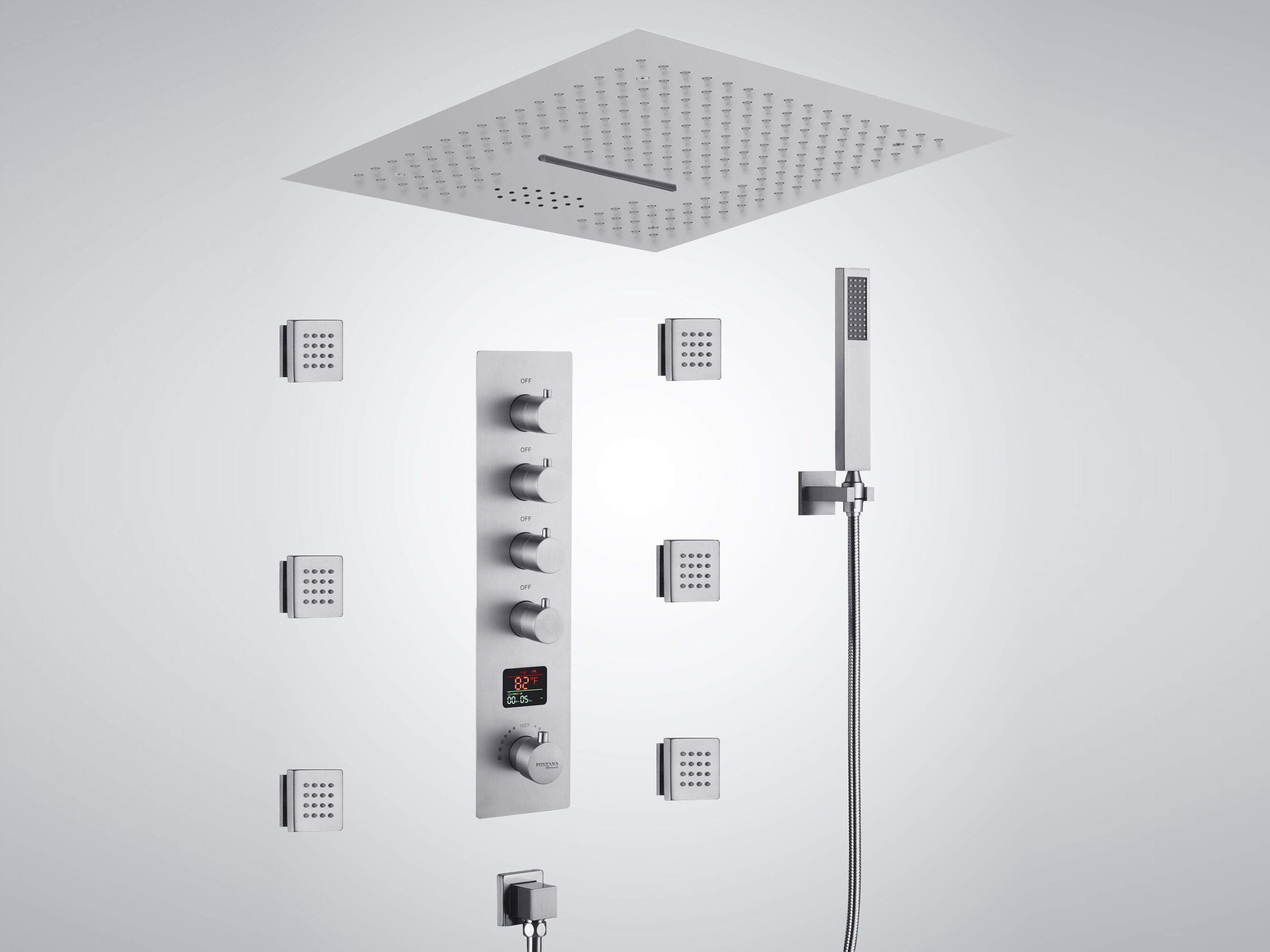 Набор для душа из нержавеющей стали Fontana Showers MAISY ARCH-00088579