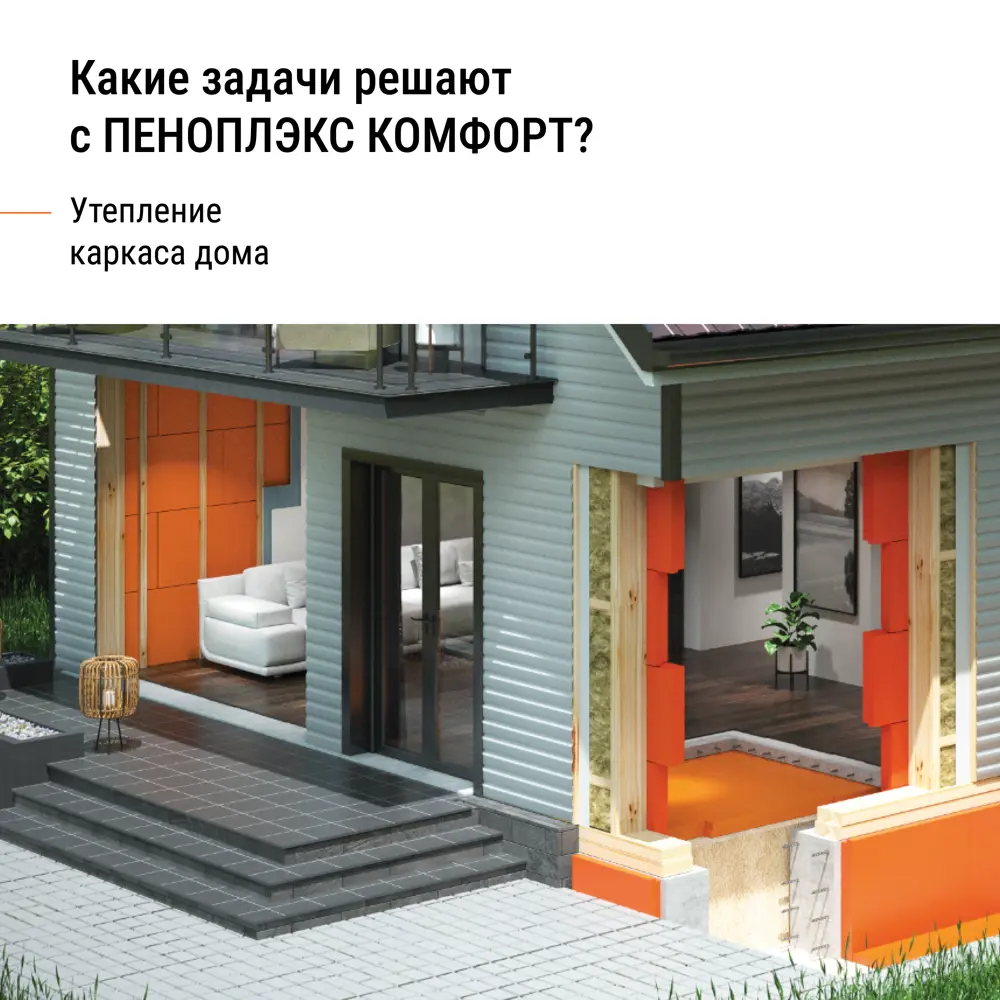 Экструдированный пенополистирол XPS 20 мм Пеноплэкс Комфорт 585x1185 мм 0.69 м2 STLM-2011065 - Вид №4