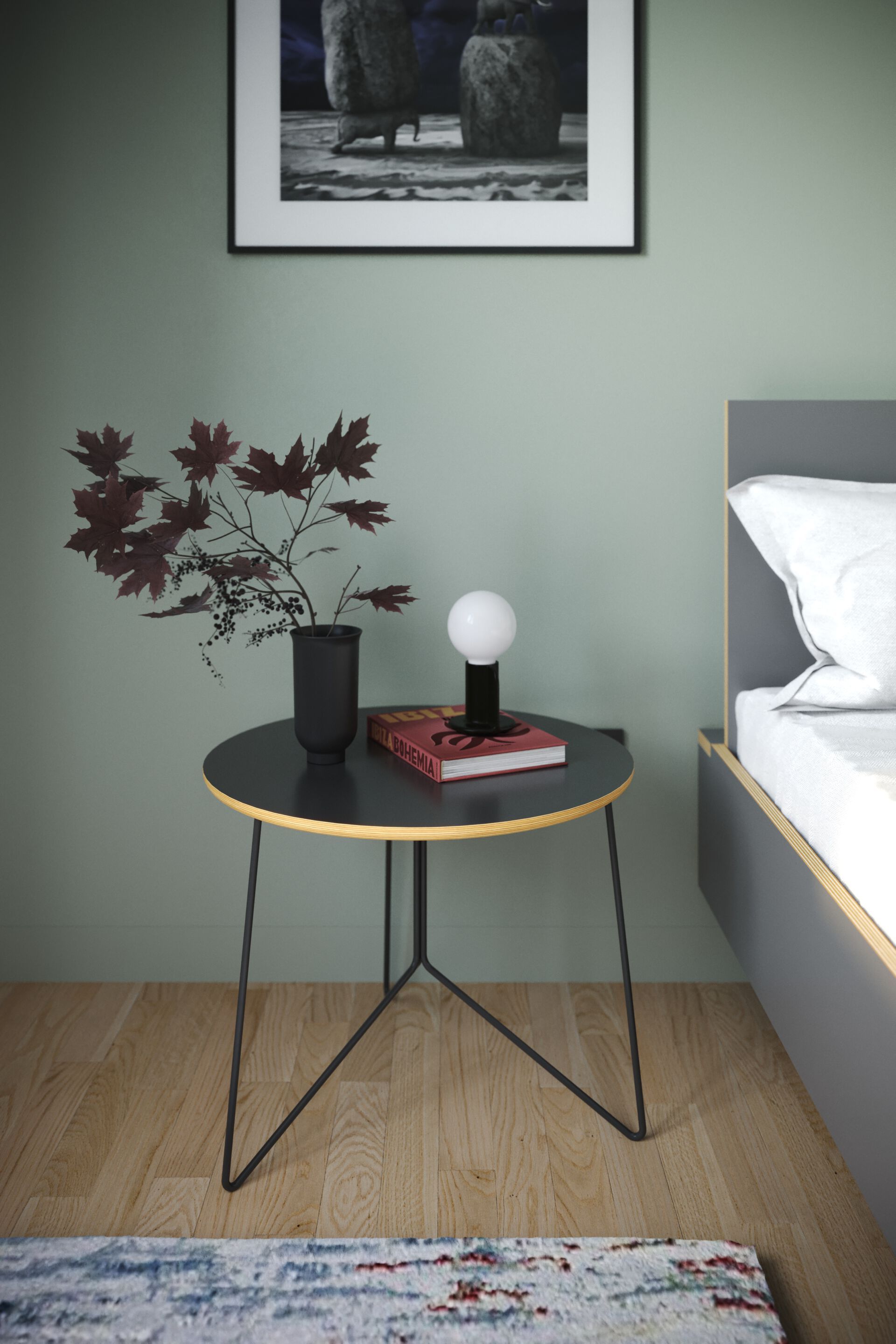 Круглый березовый журнальный столик Müller Small Living MIRO ARCH-00001885 - Вид №5