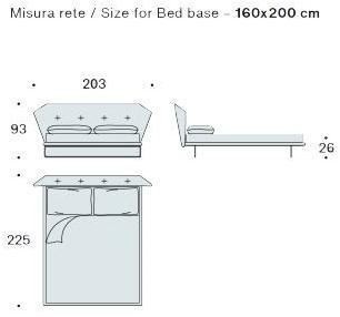 Saba Italia Двуспальная кровать из ткани с мягким изголовьем New york sun-id-1374392 - Вид №3