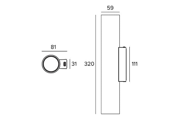Алюминиевый светодиодный настенный светильник TARGETTI Этикетка ARCH-00138335 - Вид №2