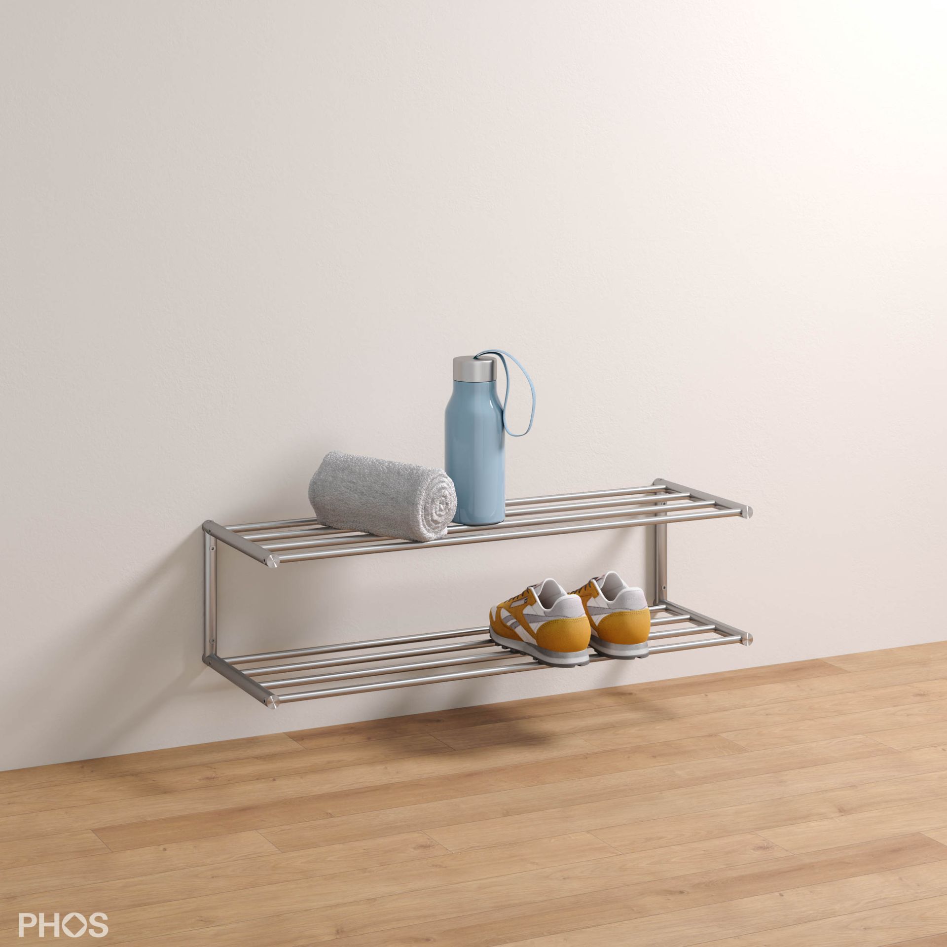 SR900-2W Полка для обуви настенная, 1 поле, 2 уровня, ширина 90 см PHOS  - Вид №2