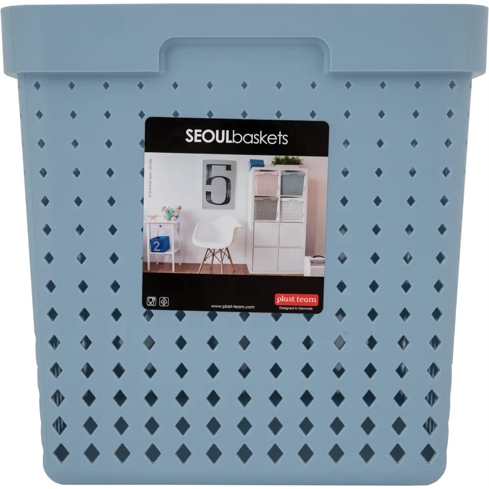Корзина Seoul 29.5x29.5x29.5 см 21 л полипропилен цвет голубой PLAST TEAM STLM-2121101 - Вид №6