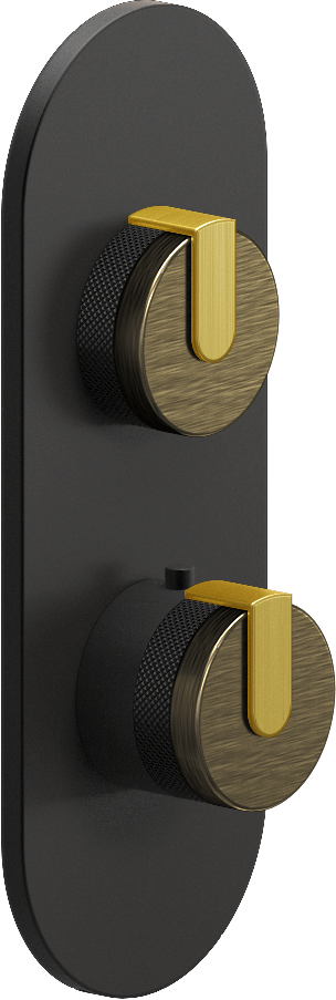 E-8026-R1VBBE0-L1BB-MBK-T Планка M-Series с 2 ручками - Внешняя часть GRAFF MOD+