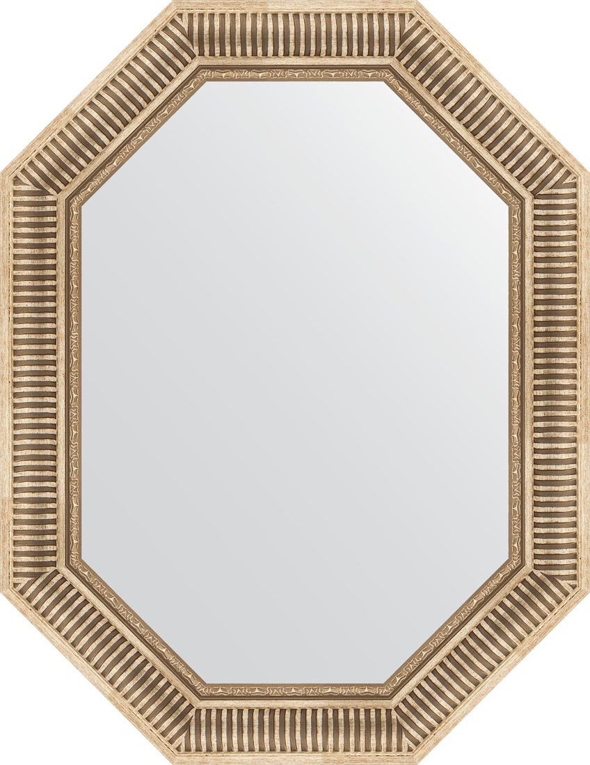 BY 7203 Зеркало в багетной раме - серебряный акведук 93 mm EVOFORM Octagon