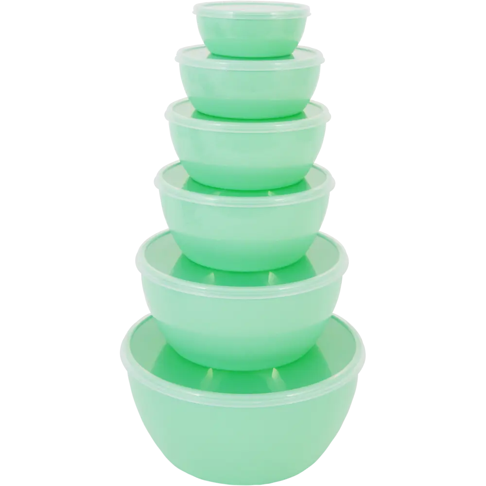 Миски с крышками пластик цвет зеленый прозрачный 6 шт Santreyd STLM-2009133